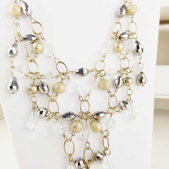 Erica Lyons Five Level Tiered Crystal Necklace NWT - Picture 6 of 12